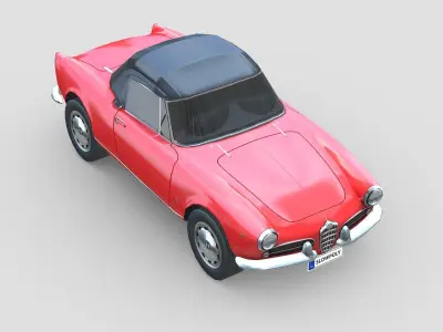 Alfa Romeo Giulietta Spider 1955 Low-poly 3D model
