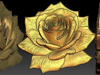 7 Rose CNC Relief Model 3D print model