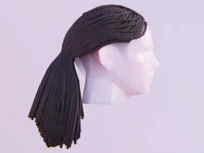 Long Ponytail Dreadlocks Hairstyle Low-poly 3D model