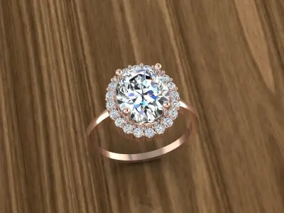 Diamond Jewelry Ring 3D print model 15