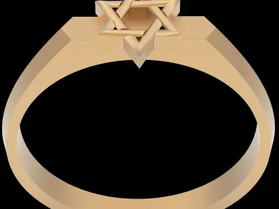 Star of David ring silver gold printabie jewelry 3D model 3D print model