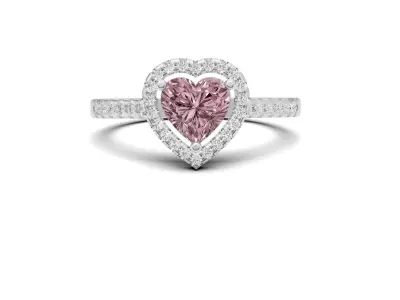 Solitaire Heart Diamond Promise Ring 3D print model