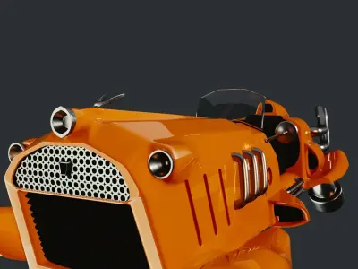 Dieselpunk Car Low-poly 3D model