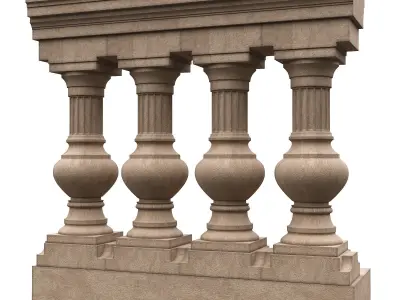 Stone balustrades 06-10 3D Model Collection