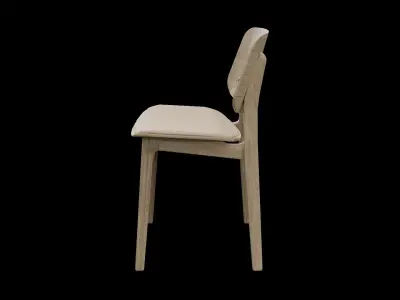 Soborg Chair-3051-lacquered oak and leather Low-poly 3D model