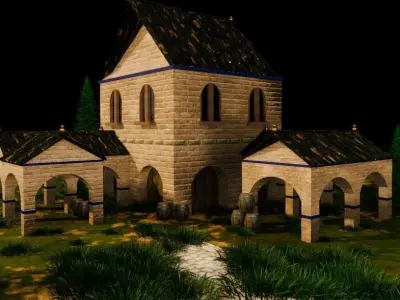 house of age of empires created in 3D blender Low-poly 3D model