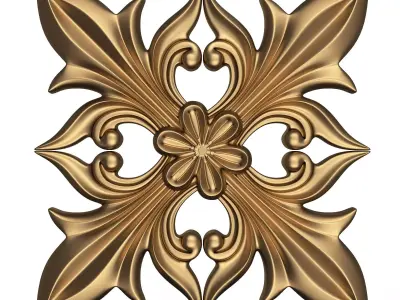 Rosette Carved Decoration CNC 026 Low-poly 3D model