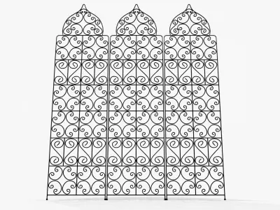 Moroccan Metal Folding Screen 3D model