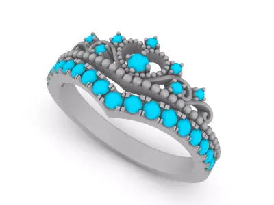Jewelry Ring Crown 2 3D print model