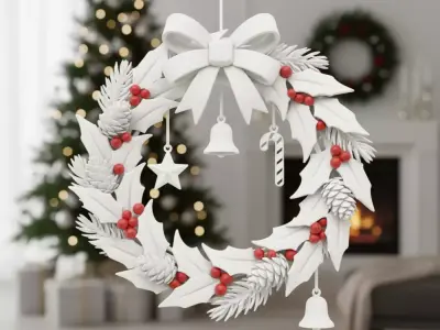 Christmas Door Decor  for Front Door 3D print model