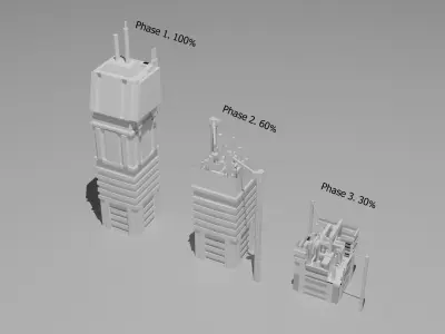 Futuristic Buildings Phase Bundle Free low-poly 3D model