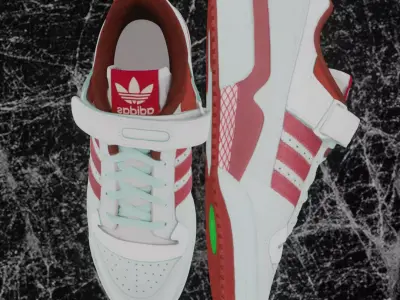 ADIDAS FORUM LOW - RED 3D SHOES Low-poly 3D model