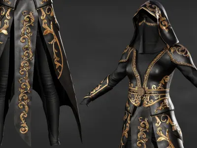 Royal Assassin Robe low poly Low-poly 3D model