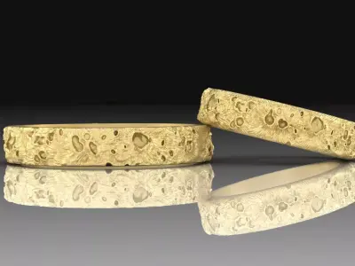 Couple Rings Moon 3D print model