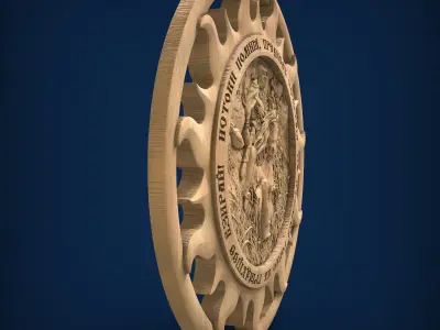 Carved panel painting STL 3D model 21