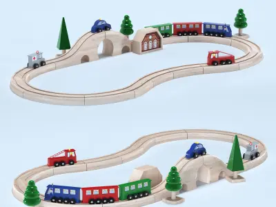 Toy railway 3D model