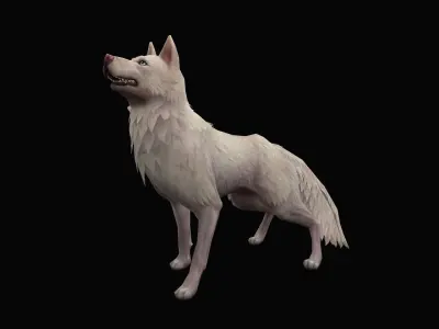 low-poly animated dog Low-poly 3D model