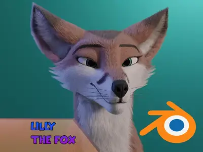 Lilly Female Fox 3D model