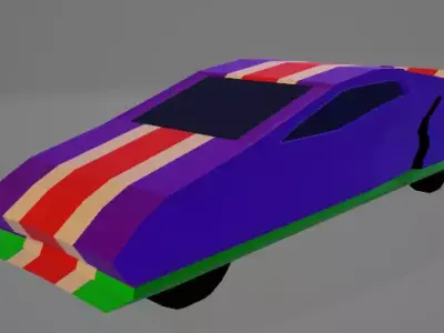 Exotic Low Poly Sports Car Low-poly 3D model