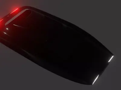 Sci fi car Low-poly 3D model