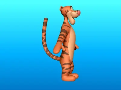Tigger jumping in air 3D model
