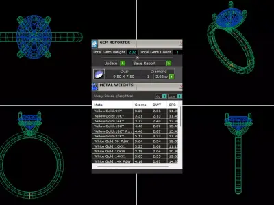 Oval Solitaire Ring Printable model 3dmodel  3D print model
