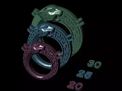 tiger pendant  fusion enamel -3 different sizes  3D print model