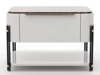 Bamboo Bedside Tables Low-poly 3D model