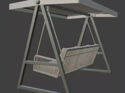 Modern Outdoor Swing with Cushions 3D model