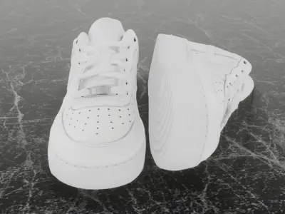 NIKE AIR FORCE 1 LOW WHITE 3D SHOES Low-poly 3D model