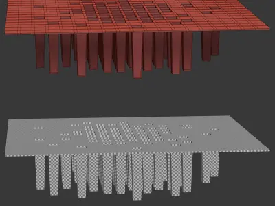 Coffee table by Jan Janssen and Oliver Gustav  Low-poly 3D model