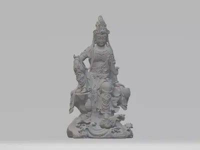 Guanyin Bodhisattva Buddha Statue  3D print model get