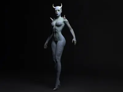 Demon Woman Low-poly 3D model