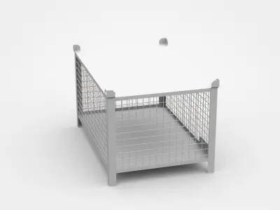 Industrial Enclosed Cage With Cover On Top 3D model