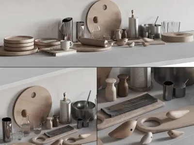 067 Kitchen Decor Set Accessories 02 3D model