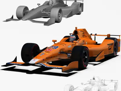 Andretti indy car 2017 Low-poly 3D model