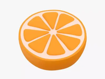 Orange slice stylized 3D model