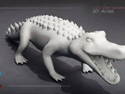 Spiritual Aligator Low-poly 3D model