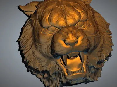 Tiger face 3D print model
