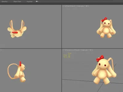 Cartoon Girl Backpack - Doll Low-poly 3D model