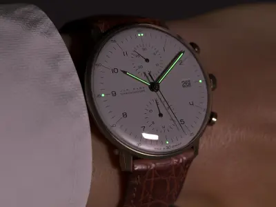 Minimalist Watch 1 - Chronoscope - White Dial x Gold Case Low-poly 3D model