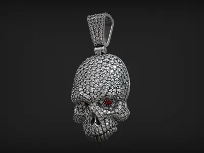 Iced Out Skull Pendant for High End Hip Hop Jewelry 3D print model