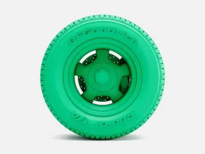 15x10 American Racing Hammer Wheel BFGoodrich Radial TA Tire 3D print model