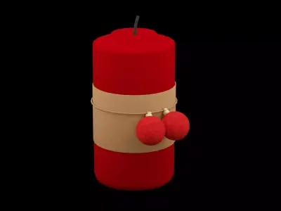 Christmas Candle Low-poly 3D model get