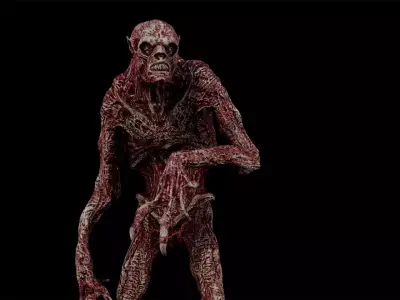 Mummy-zombie withered low-poly game engine ready 3D model Low-poly 3D model