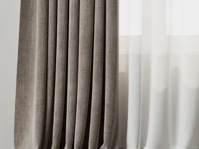 Low Width Curtains Classic 01 Low-poly 3D model