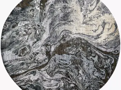 rug black and white circle Free 3D print model