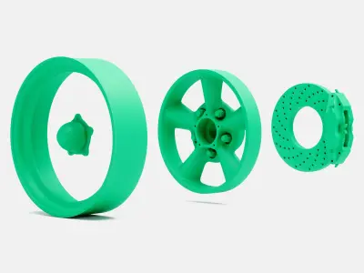 15x4 Torq Thrust D Wheel and Brake 3D print model