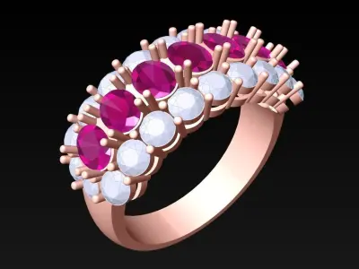 Diamond Ring - Womens Rings - N3402 3D print model