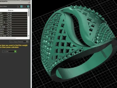 STL 3DM Women Ring Womens Ring Diamonds With Stone Model 3D print model